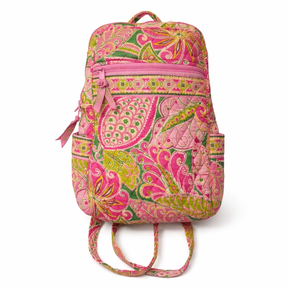 Vera Bradley Pink and Green Paisley Backpack